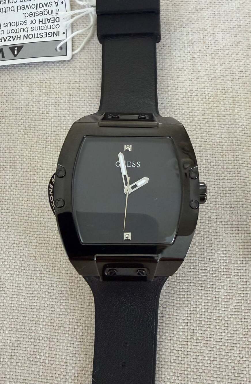 Guess GW0386G1 Phoenix Men's Black Tonneau Watch Genuine Diamond